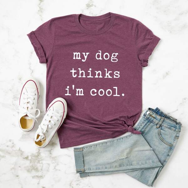 

Plus Slogan Graphic Tee, Red violet