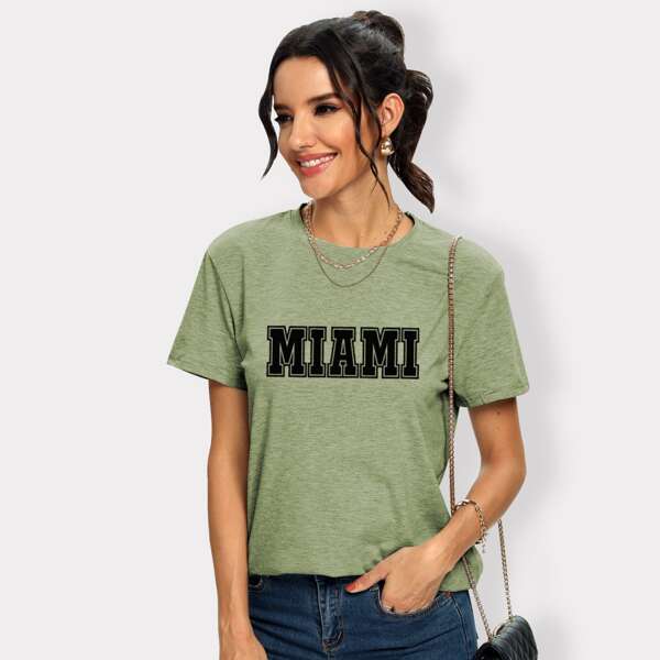 

Letter Graphic Short Sleeve Tee, Army green