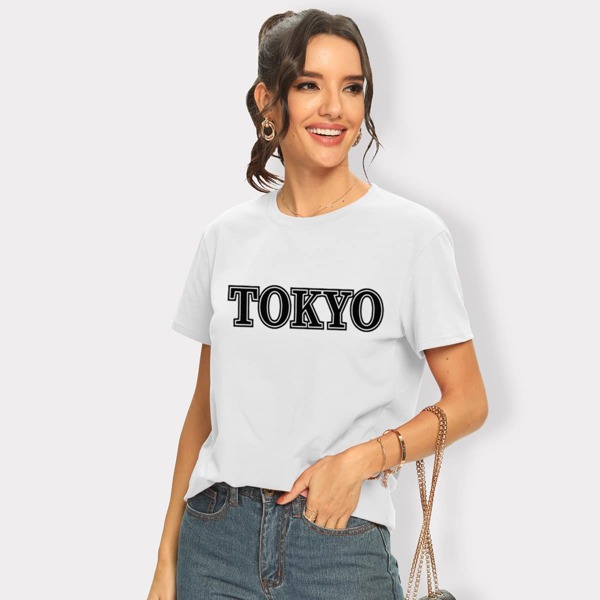 

Letter Graphic Short Sleeve Tee, White
