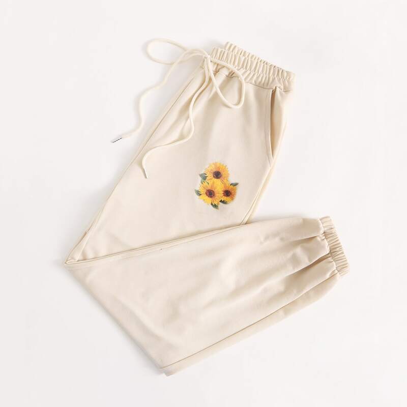 

Sunflower Graphic Sweatpants, Beige