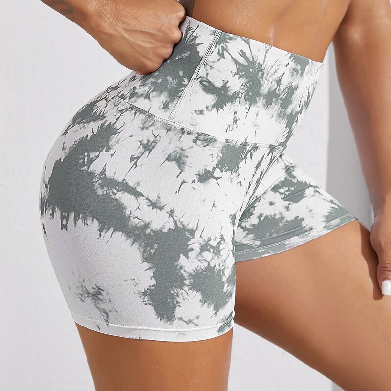 

Tie Dye High Waisted Sports Shorts, Multicolor