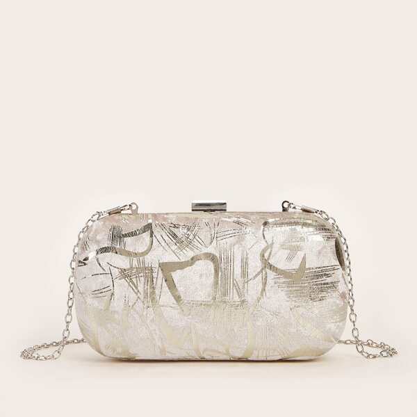

Graphic Box Bag, Gold