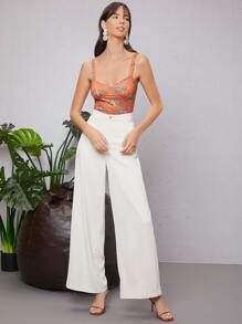 SHEIN VCAY Allover Tiger Print Bustier Cami Top - Multicolor - View 3