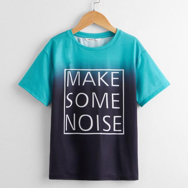 

Boys Letter Graphic Ombre Top, Multicolor
