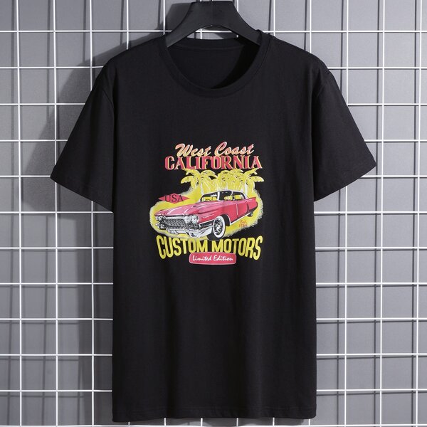 

Men Letter Graphic Tee, Black