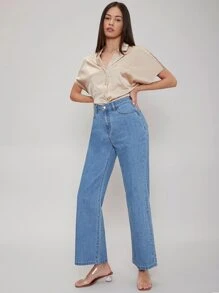 MOTF PREMIUM 寬鬆蝙蝠袖襯衫 - 杏色 - 查看 4