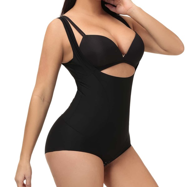 

Solid Shapewear Bodysuit, Black