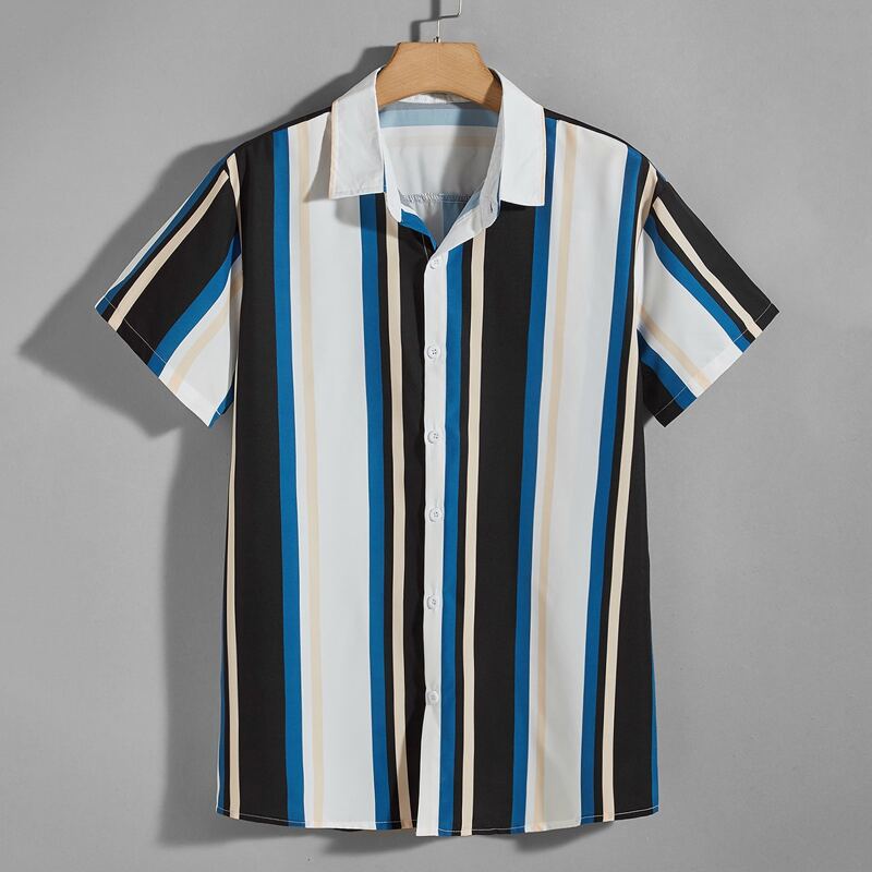 

Guys Striped Button Front Shirt, Multicolor