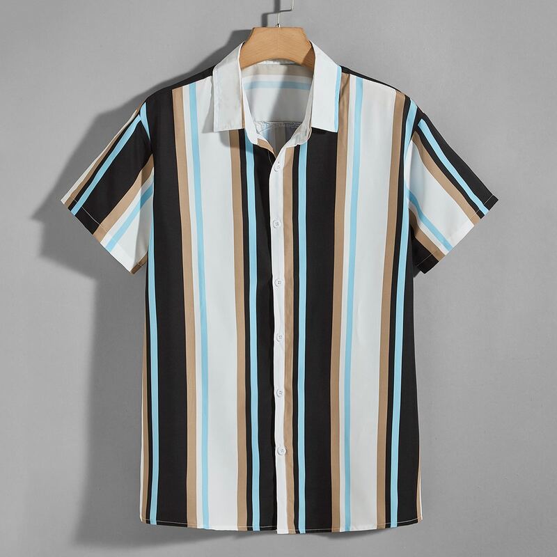 

Guys Striped Button Front Shirt, Multicolor