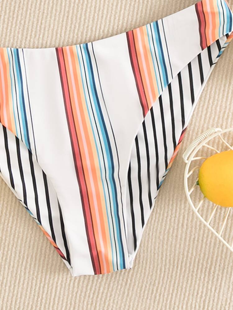 Summer Beach Striped Bikini Set Tank Top & Hipster Bottom 2 Piece Bathing Suit