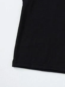 SHEIN Girls Letter & Cartoon Graphic Ruffle Tee - Black - View 5