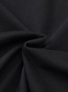 SHEIN Girls Letter & Cartoon Graphic Ruffle Tee - Black - View 6