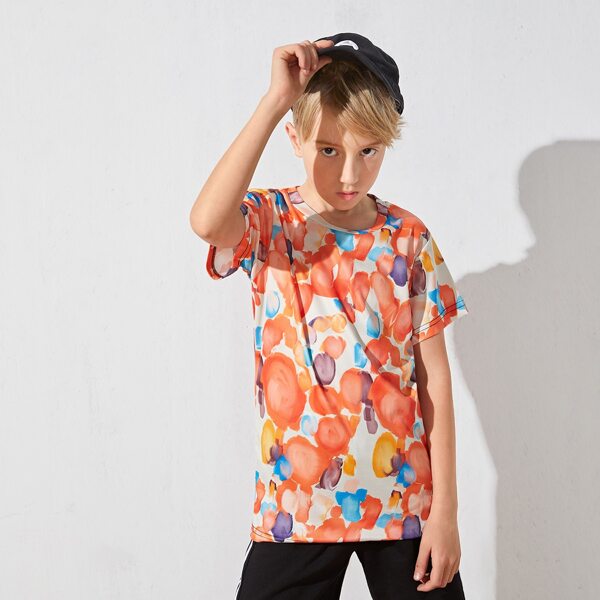 

Boys Allover Print Tee, Multicolor