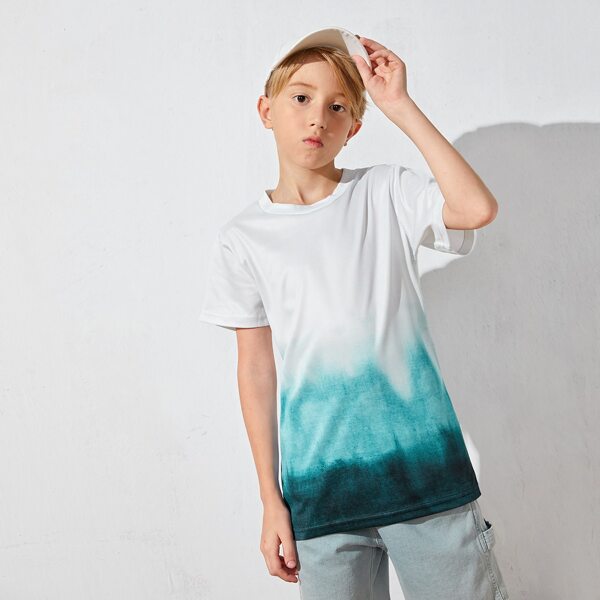 

Boys Ombre Short Sleeve Tee, Blue and white