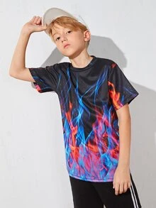 Camiseta con estampado de fuego - Multicolor - Ver 5