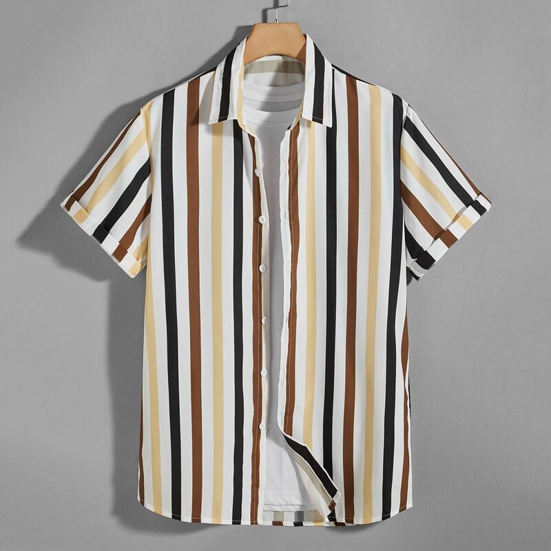 

Guys 1pc Striped Button Up Shirt, Multicolor