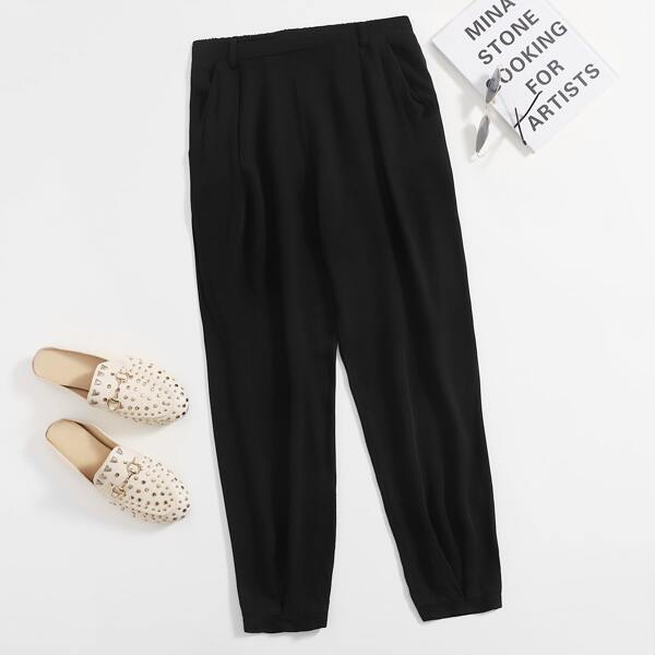 

Solid Carrot Pants, Black