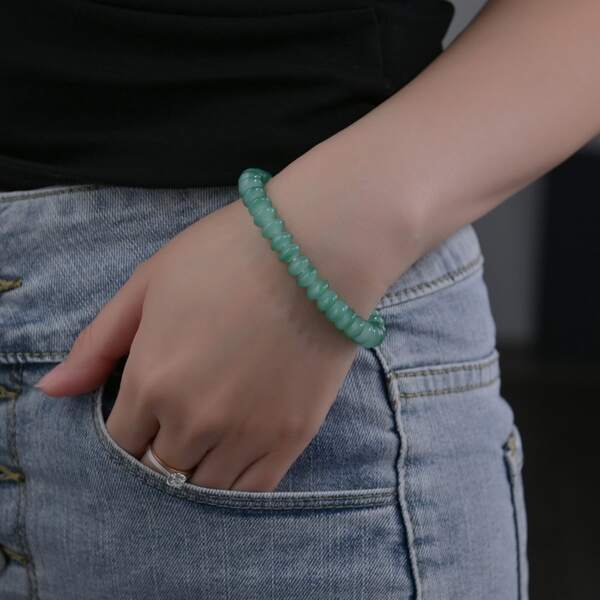 

1pc Beaded Bracelet, Green