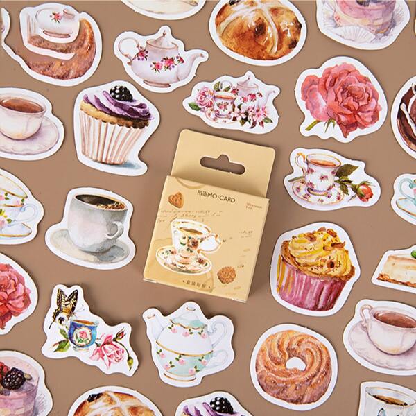 

46pcs Dessert Pattern Sticker, Multicolor