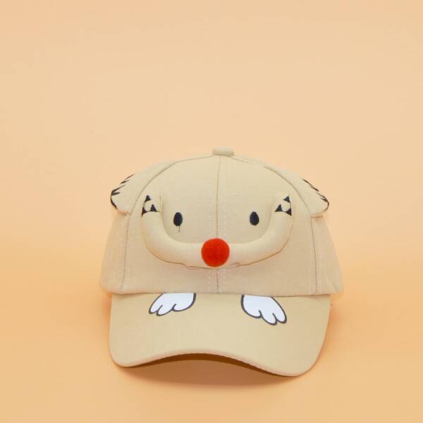 

Toddler Boys Cartoon Graphic Baseball Cap, Beige