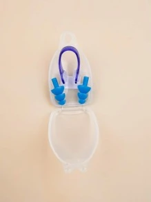 Conjunto De Clip De Nariz Impermeable Y Tapones Para Los Oídos Para Nadar - Azul - Ver 1