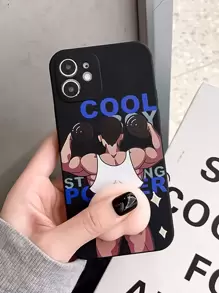 Ốp điện thoại họa tiết cử tạ ngộ nghĩnh, tương thích với iPhone 15/15Plus/15Pro/15Promax, phiên bản quốc tế, không phải phiên bản nội địa. - màu đen - Xem 3