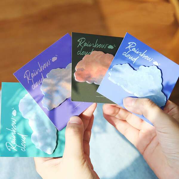 

1pc Cloud Shaped Random Sticky Note, Multicolor