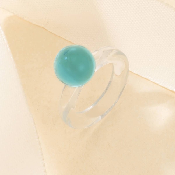 

Clear Resin Ring, Baby blue