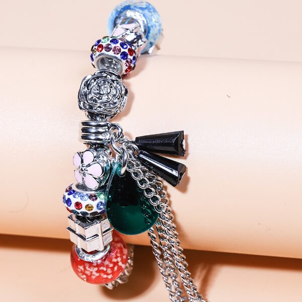 

Rhinestone Detail Beaded Bracelet, Multicolor