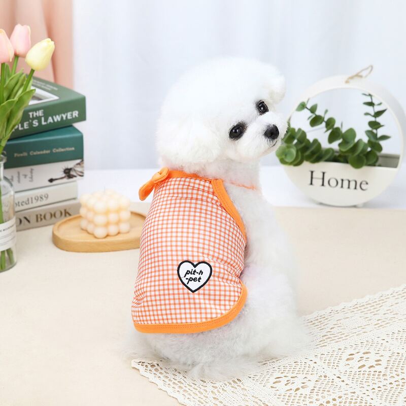 

Plaid Pattern Pet Tank Top, Orange