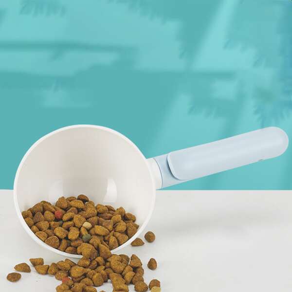 

1pc Multifunction Pet Food Scoop, Blue