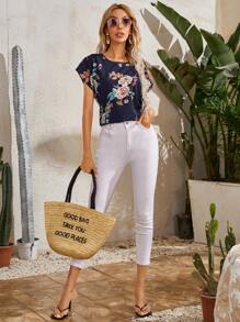 SHEIN LUNE Floral Print Top