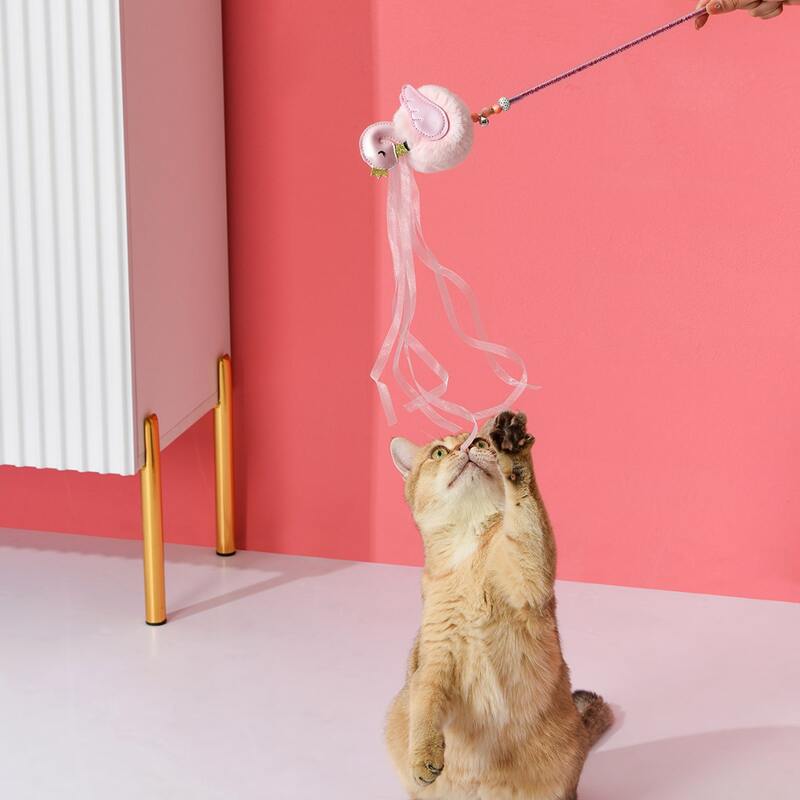 

Plush Flamingo Cat Teaser Wand, Pink