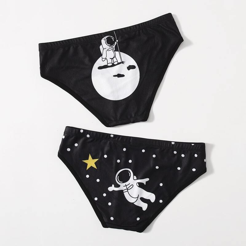 

2pack Astronaut Panty Set, Black