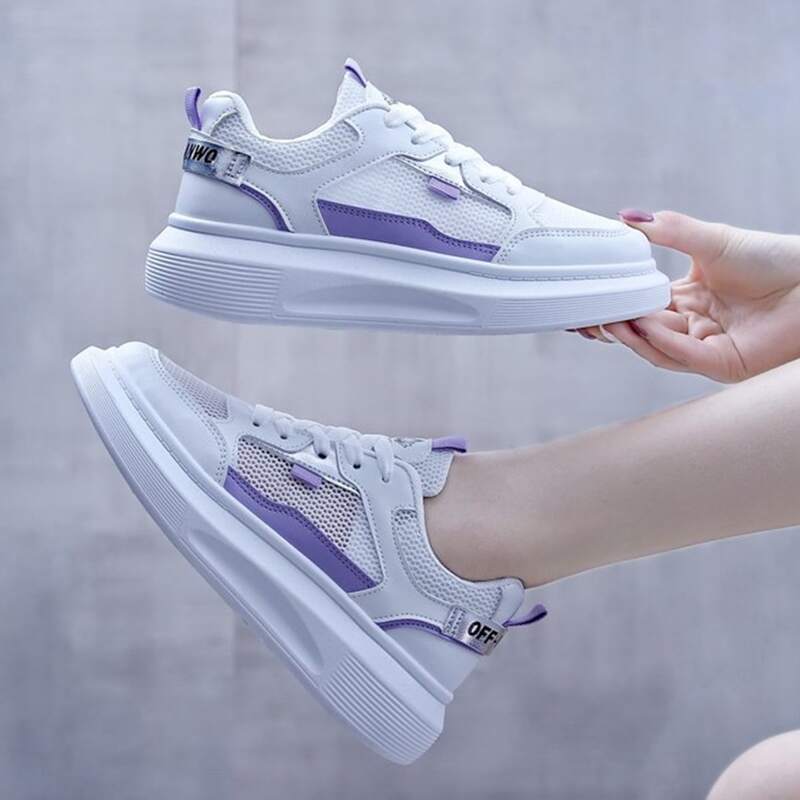 

Lace-up Mesh Skate Shoes, White