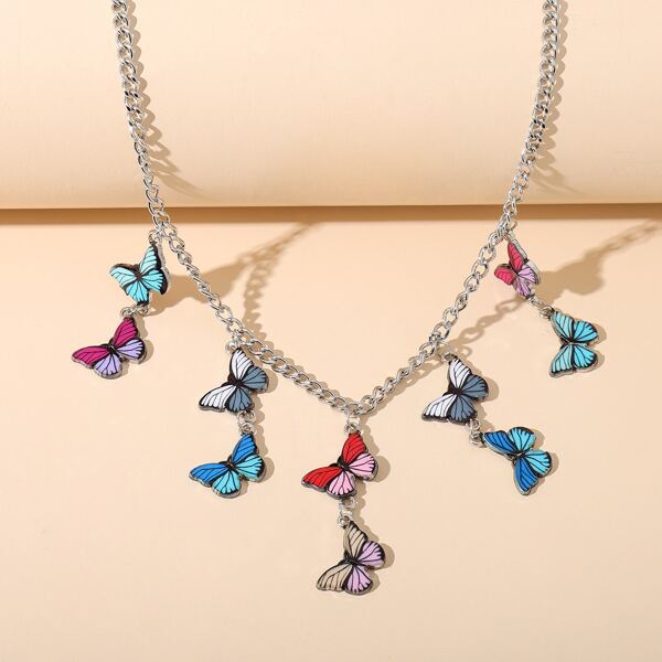 

Butterfly Charm Necklace, Multicolor