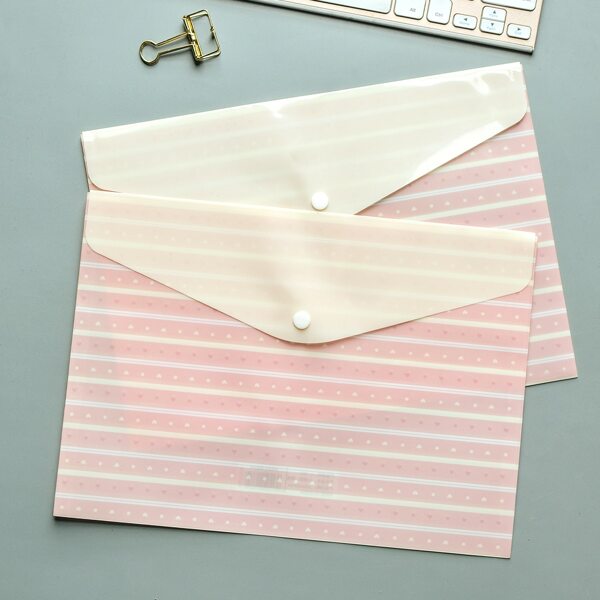 

1pc Heart Print File Pocket, Multicolor