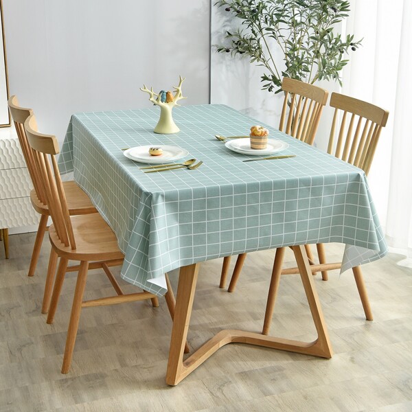 

Plaid Pattern Water Proof Tablecloth, Green