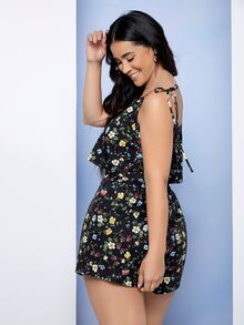 SHEIN Conjuntos Talla Grande Nudo Floral Bohemio - Multicolor - Ver 5