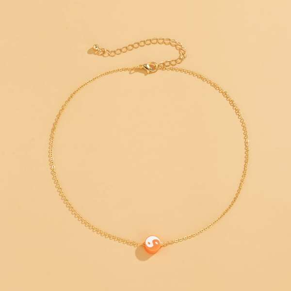 

Kids Yin & Yang Decor Necklace, Orange