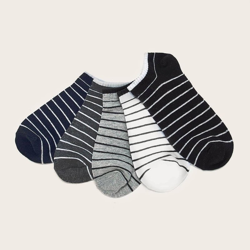 

Guys 5pairs Striped Ankle Socks, Multicolor