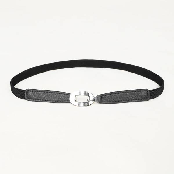 

Girls Geo Buckle Belt, Black