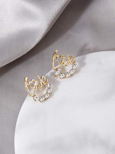 أقراط مسماري مزخرف بحجر الراين