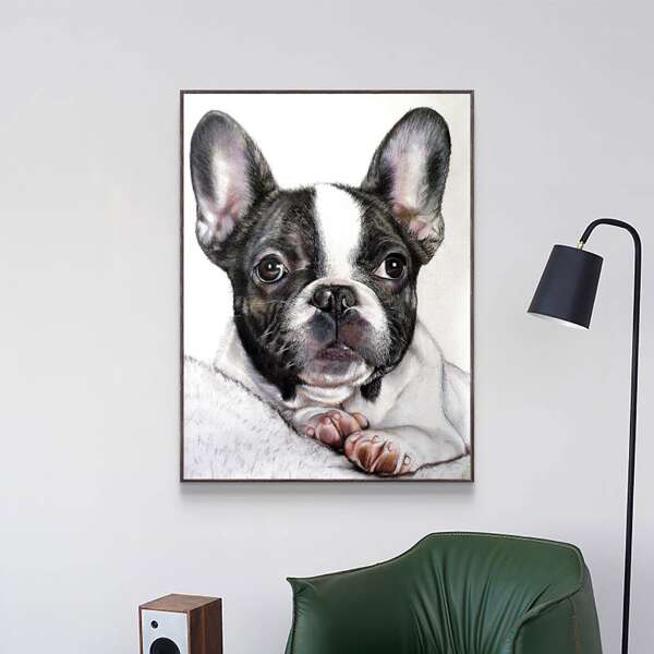 

Dog Print DIY Diamond Unframed Painting, Multicolor