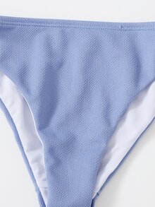 Tween Girl Tie Side Bikini Set Summer Beach - Blue - View 5