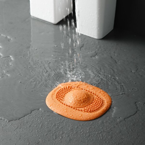 

1pc Solid Color Floor Drain, Orange