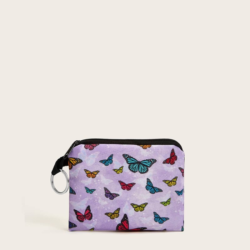 

Butterfly Pattern Small Purse, Purple