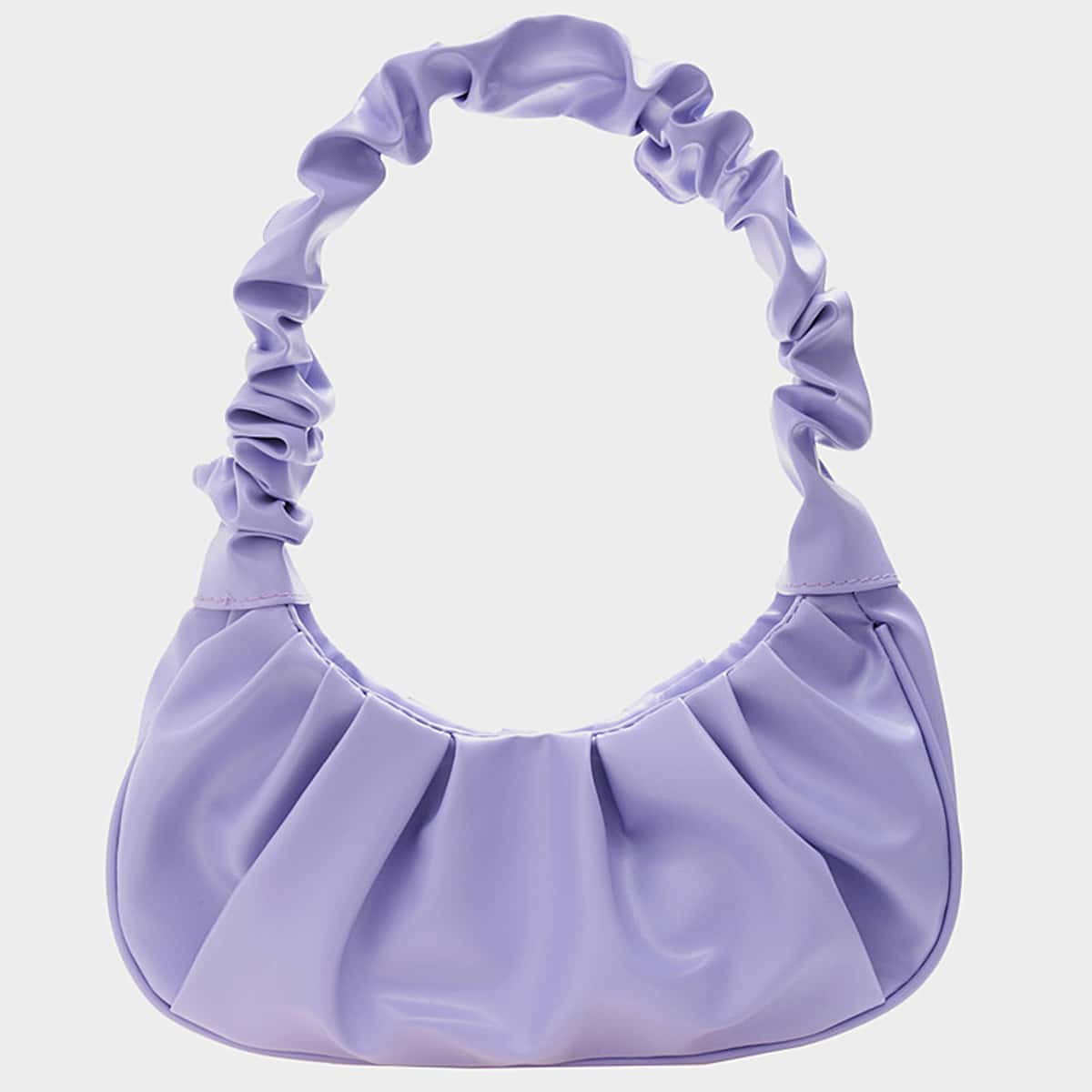 

Ruched Baguette Bag, Purple