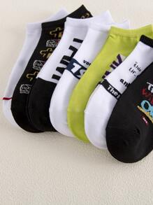 7pairs Men Letter Graphic Vớ mắt cá chân - Nhiều màu - Xem 3