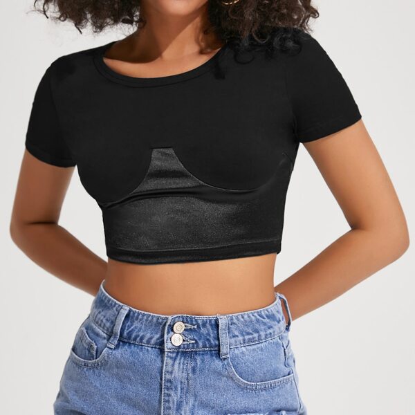

Two Tone Crop Tee, Black